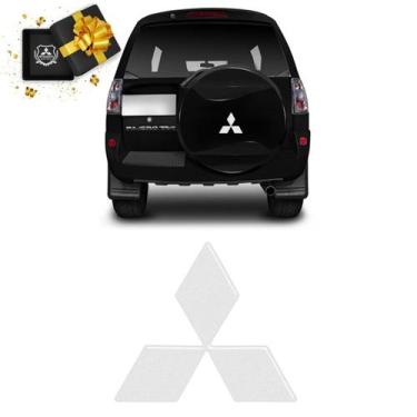 Imagem de Adesivo Estepe Pajero Tr4 Logo Mitsubishi Prata Refletivo - SPORTINOX