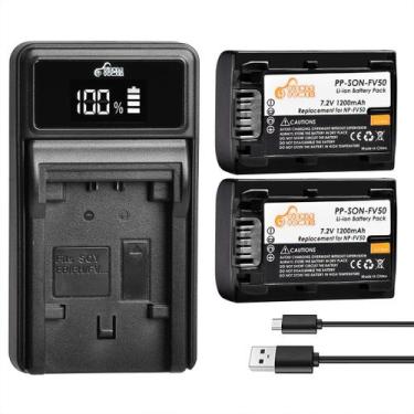 Imagem de Set de Batería y Cargador Pickle Power NP-FV50 para Sony