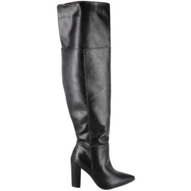 Imagem de Bota Over The Knee Vizzano Napa Genebra Bico Fino Feminino, Preto, 35