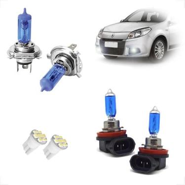 Imagem de Kit Lâmpadas Halógena Super Branca H4 H11 Farol Alto Baixo e Milha San