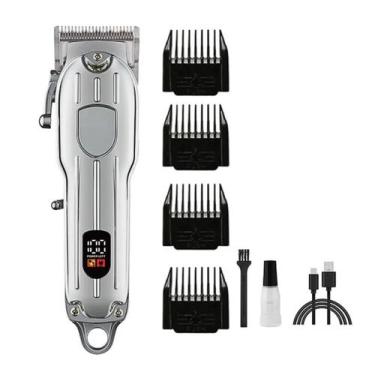 Imagem de Maquina De Cortar Cabelo Profissional Bivolt com Visor Led Tipo Metali