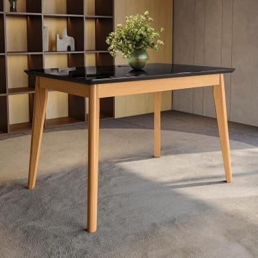 Imagem de Mesa De Jantar Em Madeira Maciça Kappesberg Canela-preto Fosco 120cm