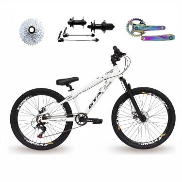 Imagem de Bicicleta 26 Gta Rebel Freeride Cor Branco Single 8v Cubo Barulhento Pedivela Camaleão...