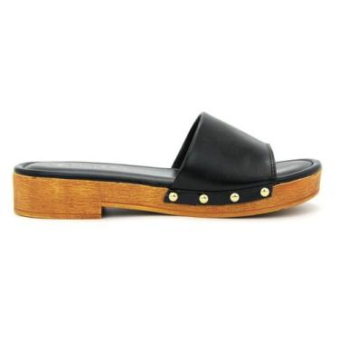 Imagem de Tamanco Via Uno Original Plataforma Anabela Feminino 951, 37, Preto
