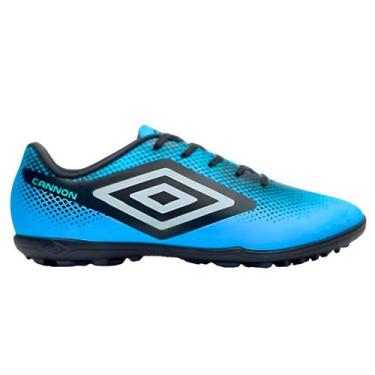 Imagem de Chuteira de Society Umbro Cannon Grama Sintética Oficial, Azul, Preto,