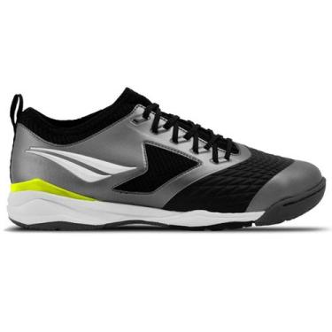 Imagem de Chuteira Futsal Penalty Max 1000 Ecoknit - Prata e Amarelo, 37