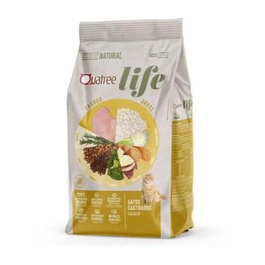 Imagem de Ração Quatree Life para Gatos Castrados Sabor Frango e Arroz 10 kg