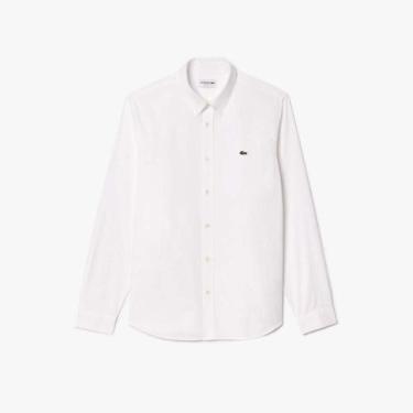 Imagem de Camisa Regular Fit em Algodão - Lacoste, 43, Branco puro