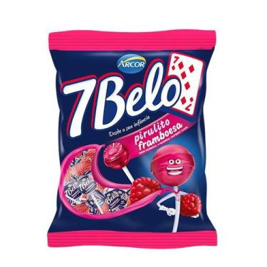 Imagem de Pirulito 7 Belo Framboesa Pacote 500g Arcor Doce Guloseimas