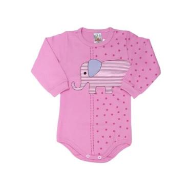 Imagem de Body bebê menina manga longa Elefante ref 19113 - Isensee, GG, Rosa