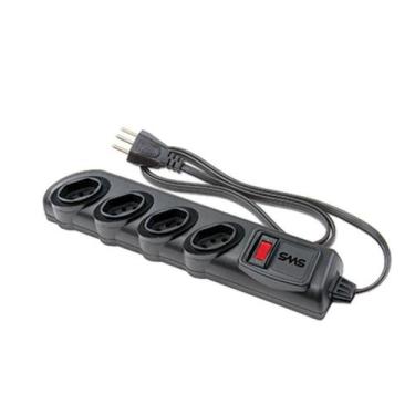 Imagem de Filtro De Linha SMS Bivolt Com 4 Tomadas 1,3M 0062328 Preto