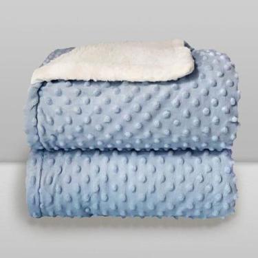Imagem de Cobertor Bebe Plush Sherpa Dots - LAÇO BEBE, Azul