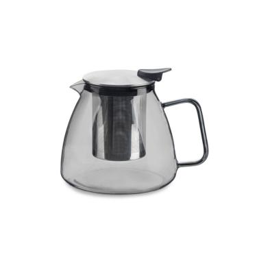 Imagem de Bule para Chá 1L em Vidro Borossilicato e Aço Inox com Infusor Fumê para Servir Bebidas Oxford