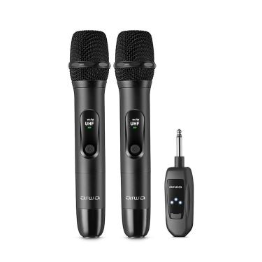 Imagem de Microfone sem Fio AWS-MIC-01 Wireless UHF Redução de Ruído Metal Preto Bivolt Aiwa