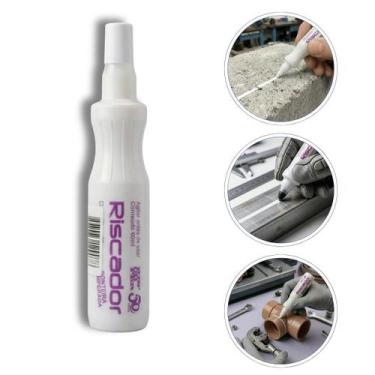 Imagem de Kit 2 Marcador Riscador Caneta Industrial Branco 2mm 60ml Ferro Chapa 