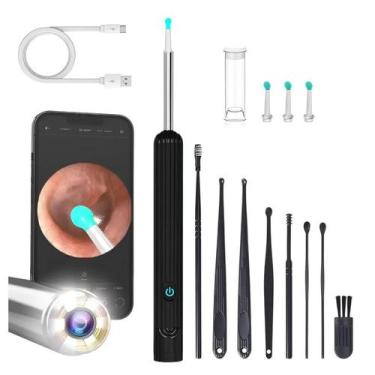 Imagem de Removedor de Cera Câmera WiFi Kit 8 + Ponteiras Silicone - NE3