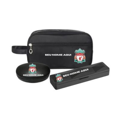 Imagem de Kit Bolsa Necessaire Estojo Personalizada Time futebol Nome - - Mormin