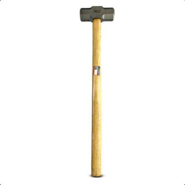Imagem de Marreta 5Kg Oitavada Aço Forjado Cabo Madeira Profissional Construção 