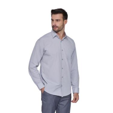Imagem de Camisa Social LBL Masculina Manga Longa Clássica Com Bolso 3006 - AMIL