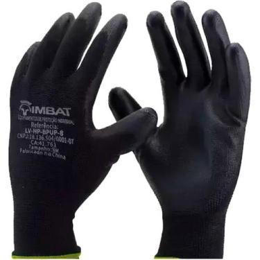 Imagem de Luva Poliester Imbat Pu Preto 10 - Kit C/12 PR