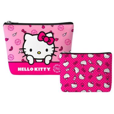 Imagem de Kit com 2 Necessaires HELLO KITTY Semax HK26102RO Rosa