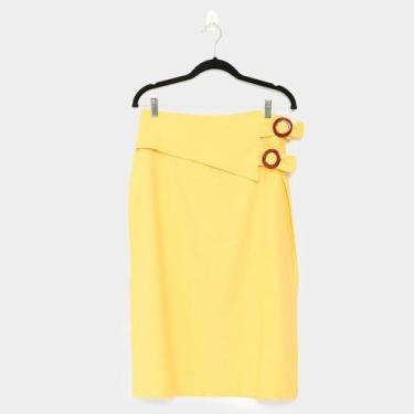 Imagem de Saia Handbook Midi Beatriz, Amarelo, P