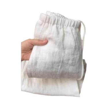Imagem de Saia-Calça Feminina Casual De Cintura Alta Com Perna Larga Em Algodão 