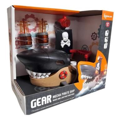 Imagem de Navio Pirata Tubarão de Brinquedo com Luz e Música - BBR Toys