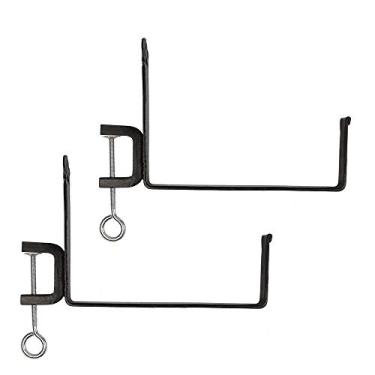 Imagem de Achla Designs SFB-03C, suportes de caixa de flores de janela com grampo de trilho de 25,4 cm, preto