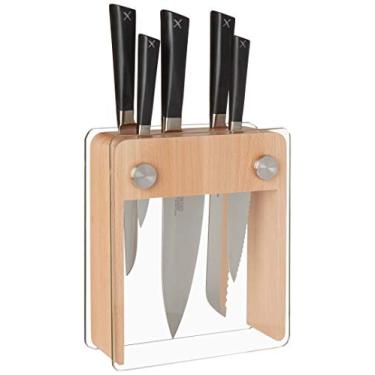Imagem de Mercer Culinary Züm Conjunto de 6 peças de blocos forjados, madeira de faia e vidro