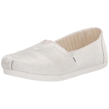 Imagem de TOMS Mocassim Alpargata Feminino, Brilho prateado, 6
