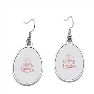 Imagem de Brinco I Run on Coffee and Feminism - Brincos com pingente para meninas - Presente de festa de aniversário dos namorados