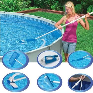 Imagem de Kit De Limpeza Piscina Deluxe Aspirador Escova Vacuum Intex