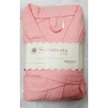 Imagem de Roupão Felpudo Infantil Atlântica Tamanho 12 Cor Limon Rosa