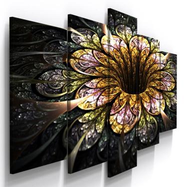 Imagem de Quadros Decorativos Flor Laranja Digital Sala 