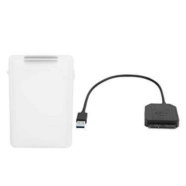 Imagem de Cabo de conversão, cabo adaptador de disco rígido 6 Gbps USB3.0 leitura rápida para SSD HDD de 2,5" 3,5" (branco)