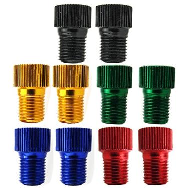 Imagem de Conversor de válvula automotiva InnoLife de alumínio para SCHRADER adaptador de tubo de bicicleta bomba de ar compressor ferramentas (cores mistas)INNOLIFE 10 Pcs Valve Adapter 616929579871