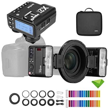 Imagem de Godox MF12 MF12-K2 Macro Flash com Godox X2T-F Trigger 12W, 2.4G Controle Sem Fio, Modo TTL/M, Bateria de Lítio 3.7V/6.29W, Flash para Sony, Canon, Nikon, Fuji, etc.