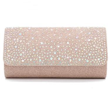 Imagem de Bolsa de festa feminina bolsa de casamento clutch envelope bolsa de noite bolsa de ombro carteira, Bege, M