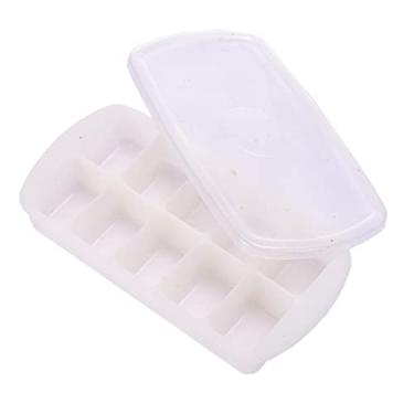 Imagem de Bandeja de cubo de gelo 10 grades bandeja de cubo de gelo com tampa máquina de gelo de frutas de silicone faça você mesmo molde de cubo de gelo criativo forma quadrada acessórios de cozinha molde de cubo de gelo (cor: gules)