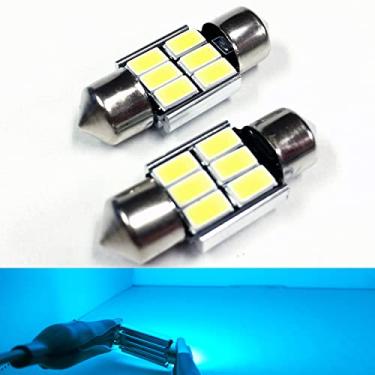 Imagem de SOCAL-LED 2x 3022 31mm Lâmpadas LED Festoon Canbus 6W de alta potência SMD 5730 Luz de cúpula interior, luz de mapa, Gelo azul