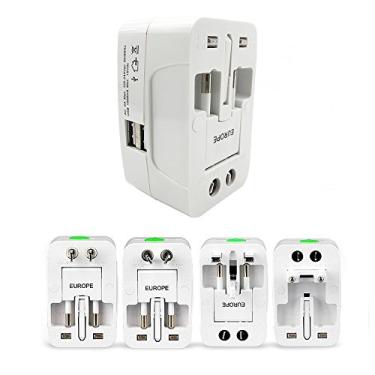 Imagem de Homesen Tomada Inteligente All-In-One Universal World Wide Traveling AC Adapter Plug (AU/UK/US/EU) Carregador De Energia Internacional Conversor De Adaptador De Tomada De Energia USB Elétrico