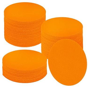 Imagem de IKAYAS 60 peças de marcadores de pontos de carpete laranja carpete círculos carpete marcadores removíveis para sala de aula, marcadores de carpete para materiais para professores