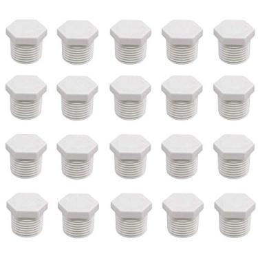 Imagem de 20 peças de plugue de tubo de PVC, plugue de drenagem de aquecedor de água Eau 3/4 NPT compatível com RV, Irrigação, sistemas de irrigação subterrânea, piscinas, aplicações ao ar livre e linhas de abastecimento de água.