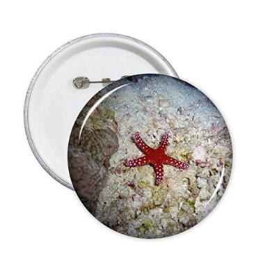 Imagem de Broche de imagem de estrela do mar da água do oceano com emblema de botão para decoração 5 peças