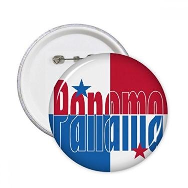 Imagem de Broche redondo com nome da bandeira do país do Panamá Emblema para decoração 5 peças