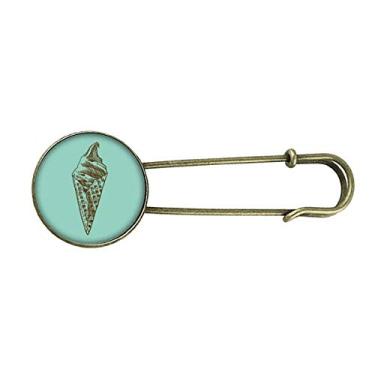 Imagem de Cones de sorvete de chocolate creme retrô broche de metal clipe joias