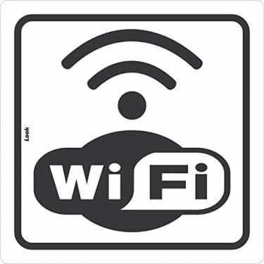 Imagem de Placa Sinalização de Aviso Sinal de WI-FI HotSpot Tamanho:15X15CM