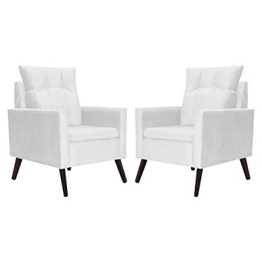 Imagem de Kit 02 Poltronas Decorativa Ligia Suede Cores - DS Estofados