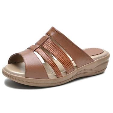 Imagem de Sandália Conforto Pierrô ortopédica couro (38, Conhaque)